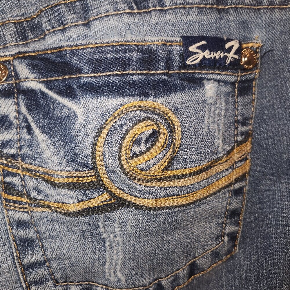 SEVEN7 Brand Slim Boot Cut Jeans Size 6 Cowgirl Style - Picture 11 of 13